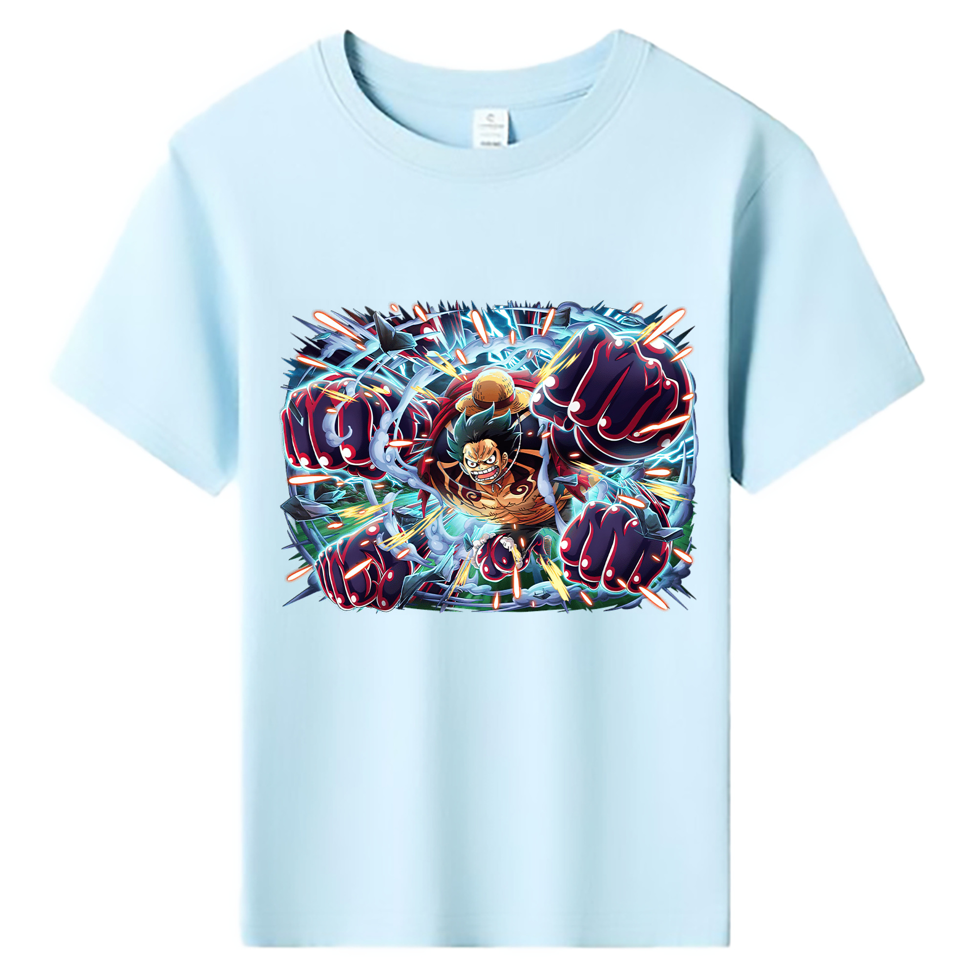 ワンピース モンキー・D・ルフィ ONE PIECE Monkey D. Luffy 綿100％キッズTシャツ（フロントプリント）
